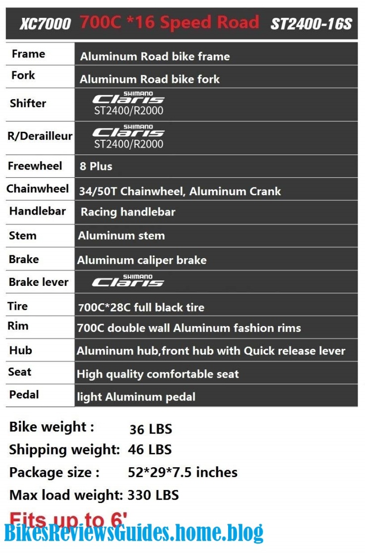 EUROBIKE EURXC7000 Road Bike 700C 54CM features